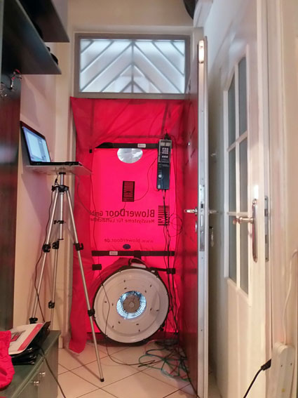 zaptivenost zgrade blower door test